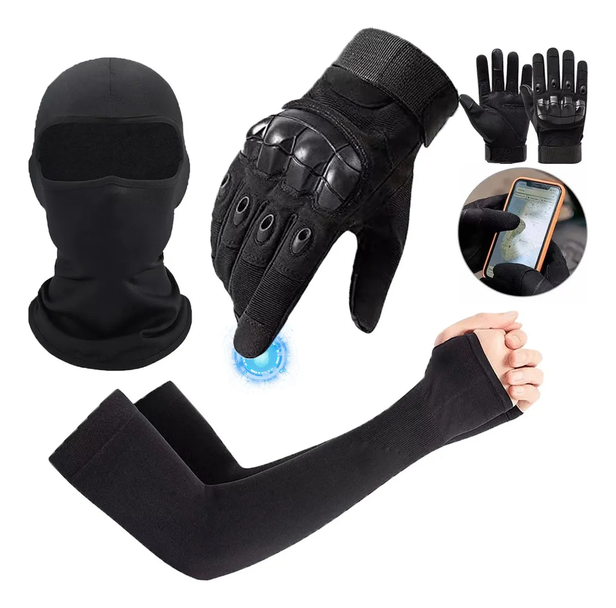 Kit de protección (guantes + toalla facial de seda helada + protectores de brazos)